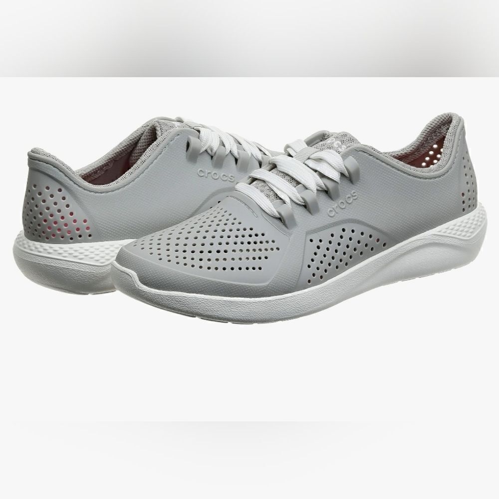 Crocs Women's Literide Pacer Lace-up Sneakers, Peral White | 10